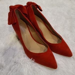 Anthropologie Heels With Red Bows